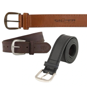 TAN THICK STITCH LEATHER BELT