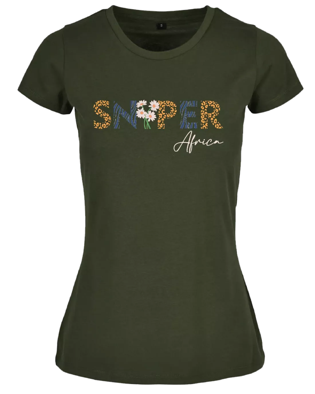 OLIVE LADIES FLOWER T-SHIRT