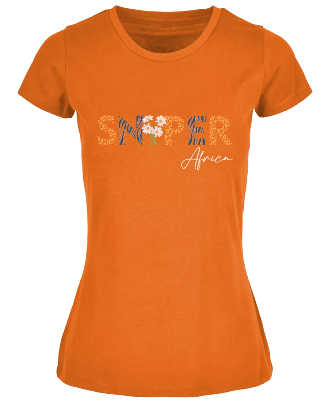 ORANGE LADIES FLOWER T-SHIRT