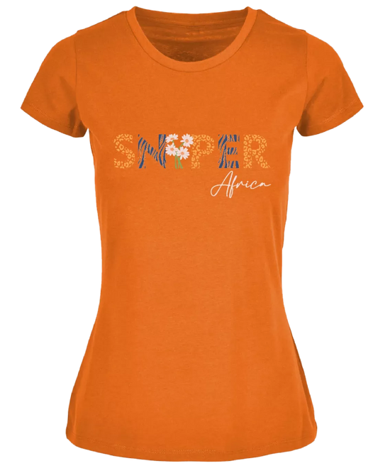 ORANGE LADIES FLOWER T-SHIRT