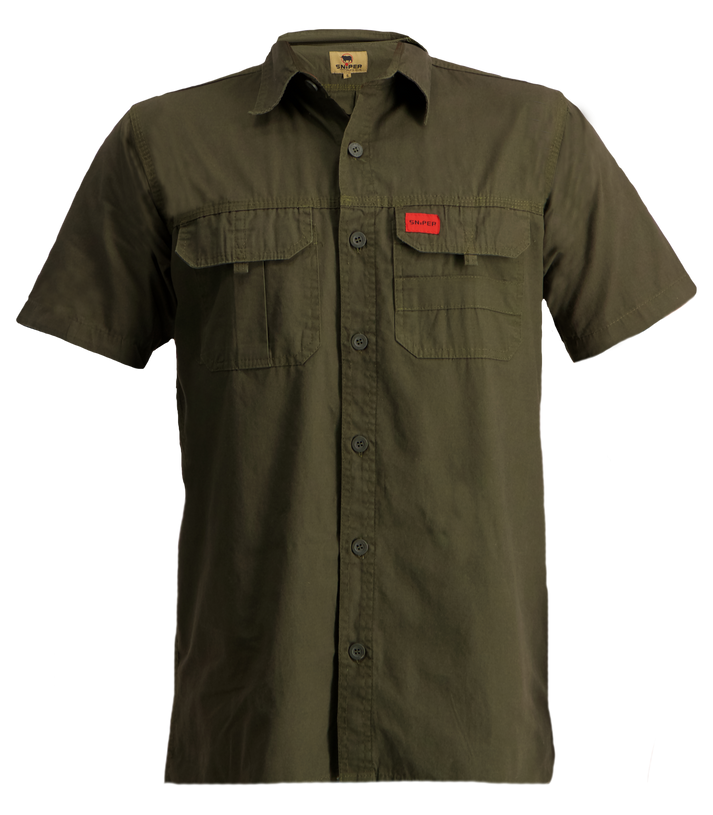 Front Seam Organic Cotton T Shirt Military Olive