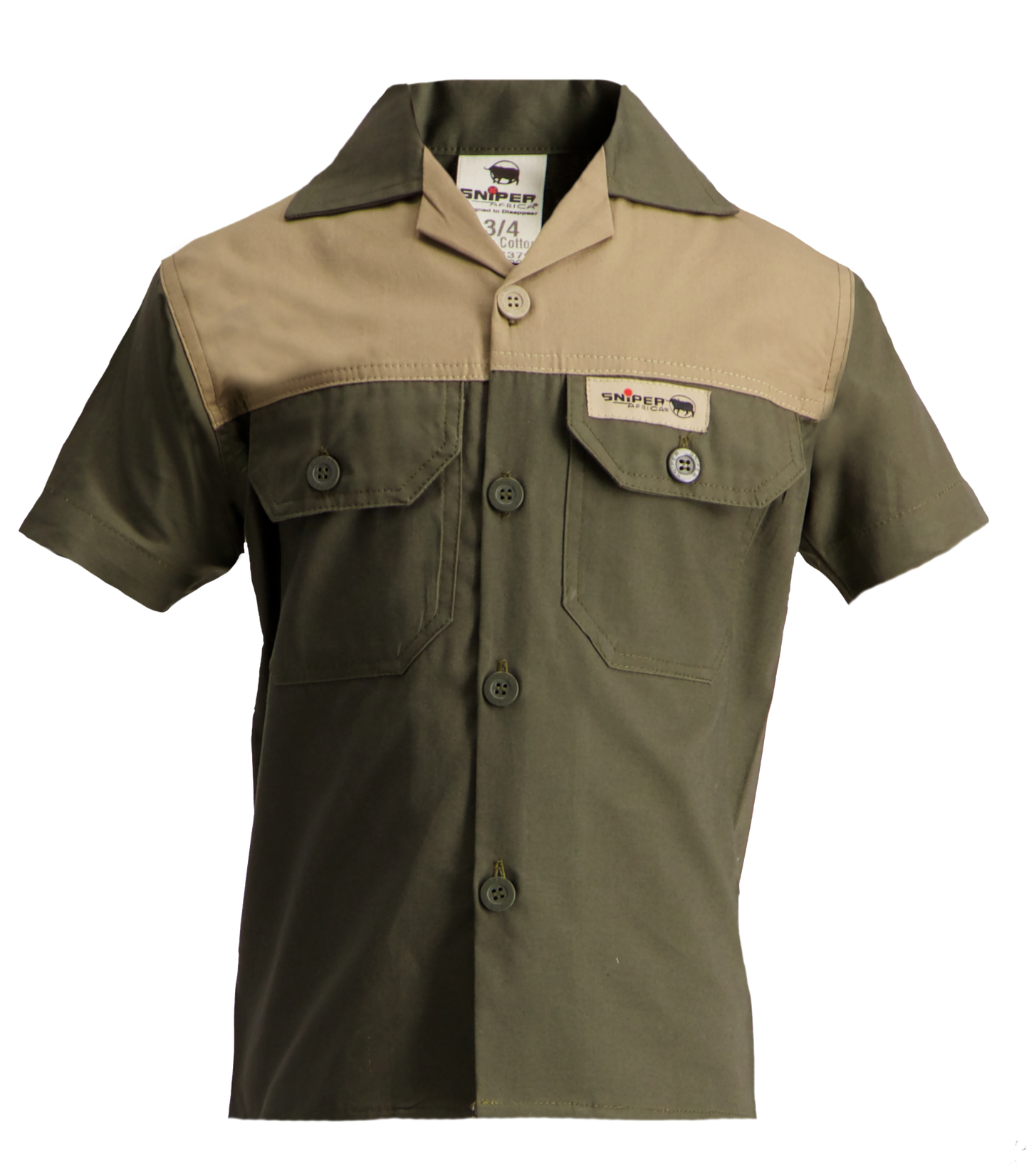 MILITARY OLIVE KIDS ADVENTURE COLOUR BLOCK SHIRT